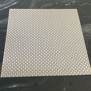 Woven Vinyl Square Placemats in Silver